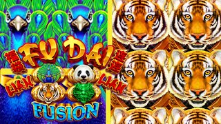 SUPER FREE GAMES FU DAI LIAN LIAN FUSION 🦚🐯 Slot Machine ARISTOCRAT GAMING [upl. by Shatzer]