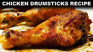 Oven Baked Chicken Drumsticks Recipe [upl. by Modestia]