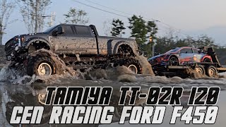 RC Car Cen Racing Ford F450 Tamiya TT02R I20 Drift Test Drive [upl. by Ailadgim]