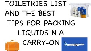 Toiletries List How To Pack Toiletries Best Toiletries for Carry On Luggage [upl. by Accem76]