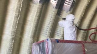 Spray Foam Insulation System Model 776 Sprays 12000 Square Foot Warehouse [upl. by Akehsat832]