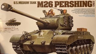 WW2Korean War Tamiya M26 Pershing 135 scale model kit review [upl. by Nahpos]