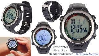 Crivit Watch Heart Rate Monitor Pedometer REVIEW [upl. by Eedrahs]