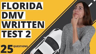 Florida DMV Written Test 2 2024 25 Questions with Answers [upl. by Pas]