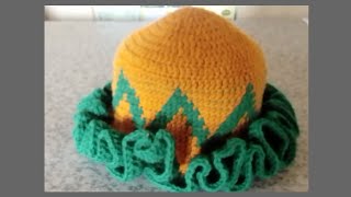 How to crochet a zig zag ruffle bucket hattutorial [upl. by Carry908]