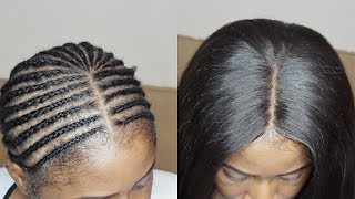 DIY  BRAID PATTERN FOR A LACE CLOSURE SEW IN [upl. by Ilak]