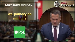 Mirosław Orliński  ws pomocy de minimis [upl. by Caassi]