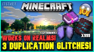 MINECRAFT 3 REALM DUPLICATION GLITCHES  Bedrock Minecraft 2024 [upl. by Amata]