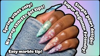 How to do this cute spring nail design 🐣 💅🏾  colorful and cute  Beginner Friendly 💙💜💚🤍🧡 [upl. by Leanne]