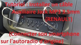 Tutoriel  Installer Un Câble Auxiliaire Jack MP3 35mm Renault connection smartphone [upl. by Seidnac17]