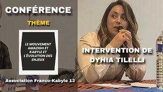 CONFÉRENCE  INTERVENTION DE DYHIA TILELLI CADRE DU MAK ET DE L ANAVAD [upl. by Zorina763]