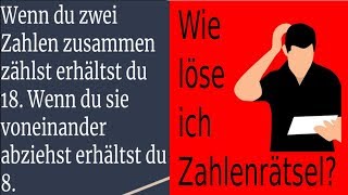 Wie löse ich Zahlenrätsel [upl. by Assirem]