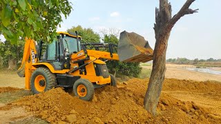 Beautiful Place Working JCB 3DX With Many Tractor🌴JCB 3DX Working In River Area🌴 JCB Working Cartoon [upl. by Brose]