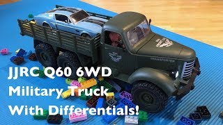 JJRC Q60 6WD 116 Scale RC Military Truck Unboxing First Look Differential Teardown [upl. by Zizaludba]