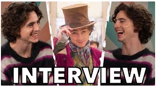 Timothée Chalamet Cracks Up During Hilarious WONKA Interview [upl. by Eisiam]