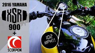 2016 Yamaha XSR900  Scorpion Slip On Exhaust  Pure Sound [upl. by Yerac]