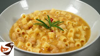 Pasta e ceci facile gustosa e salutare – Primi piatti [upl. by Ymerej]