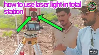 how to use laser light in kolida total station 442 [upl. by Olemrac]