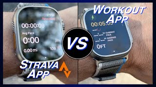 Apple Watch ULTRA  STRAVA App vs WORKOUT App Comparing Distance amp Pace applewatch running [upl. by Otrebireh760]