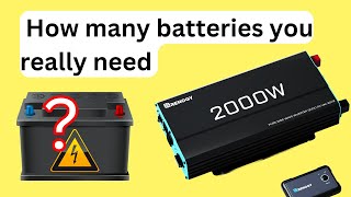 How Many Batteries To Power 2000w Inverter  Inverter And Battery Sizing battery inverter 2000w [upl. by Elaen]