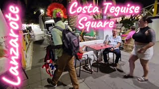 Costa Teguise Square  LANZAROTE Walking Through The Square At Night 🌙 [upl. by Temirf]