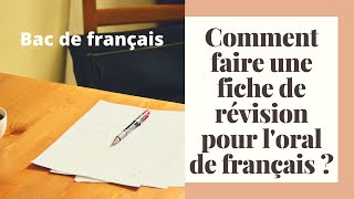 Réalise des fiches de révisions vraiment utiles pour réussir loral du bac de français [upl. by Zeph158]