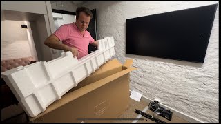 2023 55quot Samsung the frame unboxing and wall mounting [upl. by Onaicram]