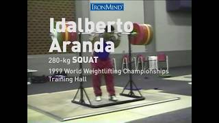 Idalberto Aranda 280 kg Squat 1999 World Weightlifting Championships Training Hall [upl. by Otnicaj199]