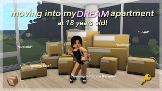 Moving into my DREAM Apartment at 18  Moving ep1 Bloxburg Family Roleplaywvoices [upl. by Aniad872]