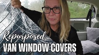 DIY Van Window Covers  Repurposed Weathertech Covers  Living in a Van [upl. by Ajad]