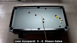 Leon Azzopardi vs Shawn Galea  Euro Mens Ranking Tournament 5  Round 3 [upl. by Glynnis]