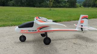 First Flight with my First RC Airplane  HobbyZone Aeroscout [upl. by Lulita232]