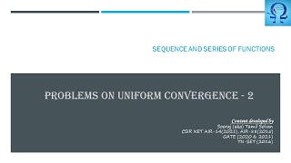 Examples for uniform convergence  Lec 05 [upl. by Vachil552]