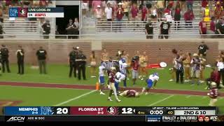 Florida State QB DJ Uiagaleleis Hail Mary attempt falls short Seminoles lose to Memphis 2012 [upl. by Epoillac]