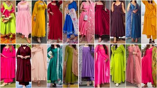 Most Beautiful Plain Anarkali suit Design Ideas for Girls 2024 [upl. by Eckart]