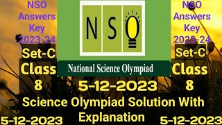 NSO Class 8 Solution 5122023  Science Olympiad Class 8 Answer Key  NSO Class 8 Answer Key sof [upl. by Ewer]