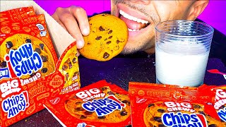 CHIPS AHOY BIG CHEWY CHOCOLATE CHIP COOKIES WITH MILK EATING CANDY MOUTH SOUNDS ASMR MUKBANG [upl. by Nahbois]