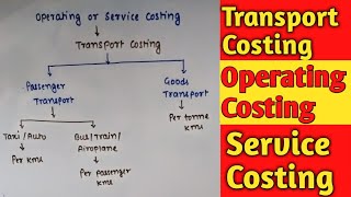 Transport CostingOperating CostingService costing Part  1 [upl. by Tybie]