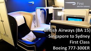 British Airways Boeing 7879 Dreamliner BA15 has Business Class Seats from Singapore to Sydney [upl. by Dhiman]