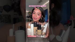 MY FOUNDATION SHADES LIGHTMEDIUM OLIVE SKIN TONE  ACNE PRONE 💅🏼🛍️🩷🧚🏼‍♀️✨ acne makeup [upl. by Iznek]