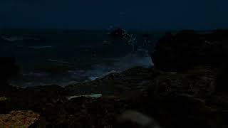 Sound of Night Waves Rolling on the Beach for Sleeping and Relaxing [upl. by Annuhsal]