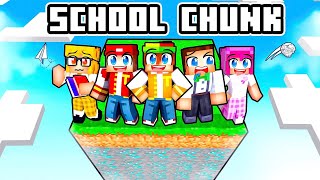 Surviving One HIGHSCHOOL CHUNK in Minecraft [upl. by Atirac647]