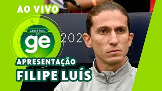 FLAMENGO APRESENTA FILIPE LUÍS COMO NOVO TREINADOR APÓS DEMISSÃO DE TITE  live  geglobo [upl. by Tillie336]