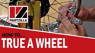 How to True a Motorcycle Wheel  True a Dirt Bike Wheel  How to Straighten a Motorcycle Wheel [upl. by Beryle]