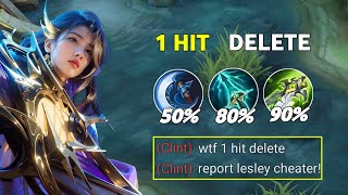 LESLEY BEST 1 HIT DELETE BUILD 2024 recommended build and emblem  MLBB [upl. by Burns265]