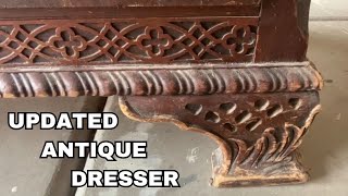 Updated Antique Dresser This one was a challenge [upl. by Ocirederf]