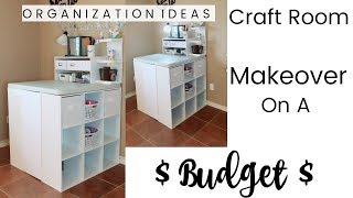 Craft Room Makeover On A Budget  ORGANIZATION IDEAS [upl. by Erdnassak]