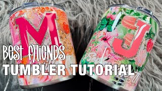 Best Friends Tumblers  Glitter and Epoxy Tumbler Tutorial [upl. by Adara792]