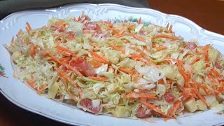 SALADA DE REPOLHO CREMOSO COM CREME DE LEITE [upl. by Redan]