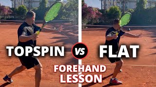 Topspin Forehand vs Flat Forehand  How To Master Both Tennis Forehands [upl. by Umont]